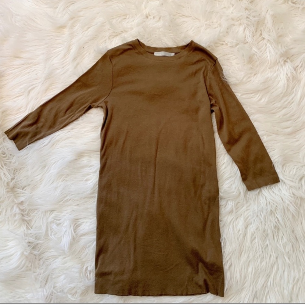 Vince Pima Cotton Raw Hem Elbow Sleeve Tee CS